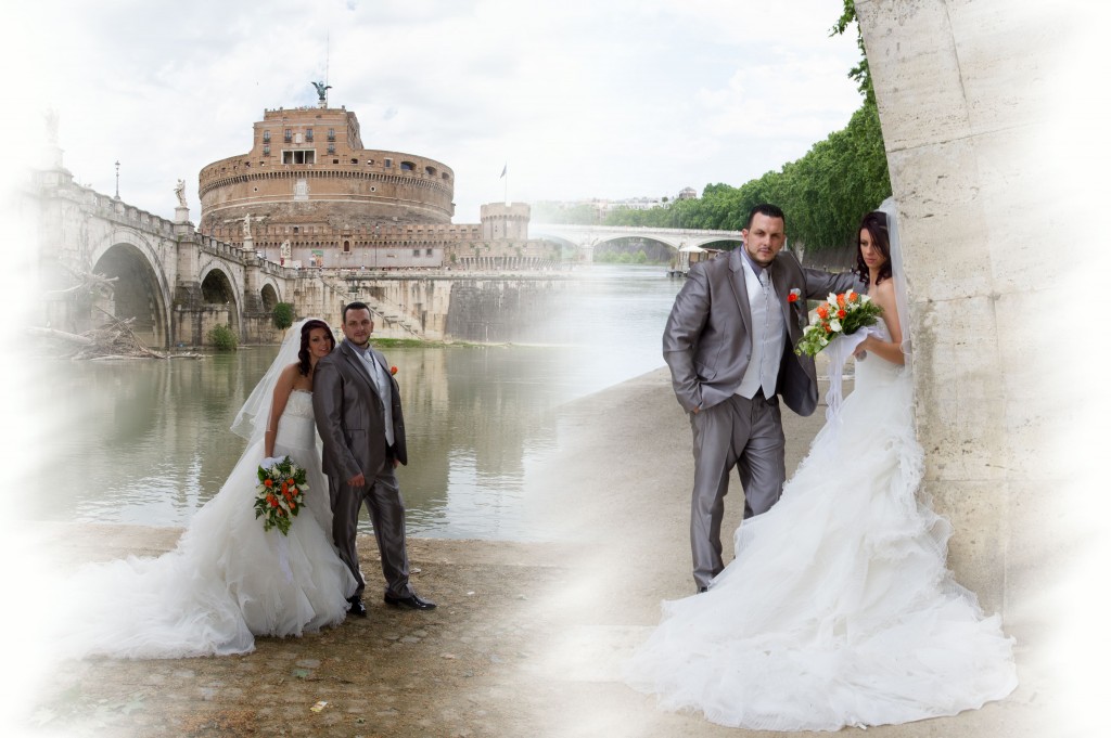 Fotografo di Matrimonio a roma servizio fotografico a Castel Sant'Angelo 